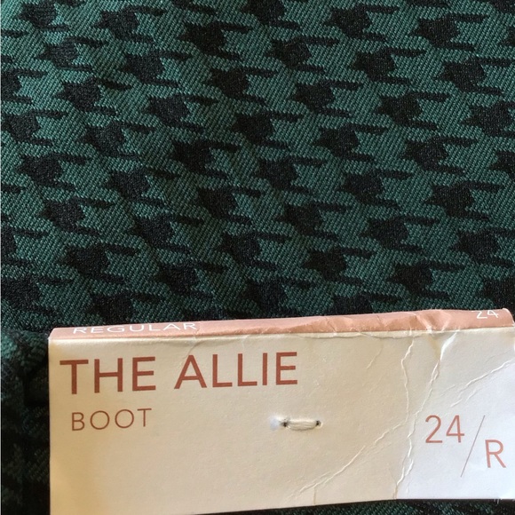 💐NWT LANE BRYANT Sz24 THE ALLIE BOOTCUT GREEN/BLK HOUNDSTOOTH PANTS - Picture 7 of 13